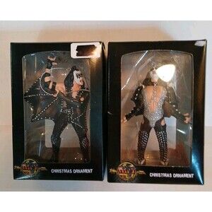 Lot Of 2 Kiss Christmas ORNAMENTS Gene Simmons/ Kurt Adler 2013/2014 SEALED NIB